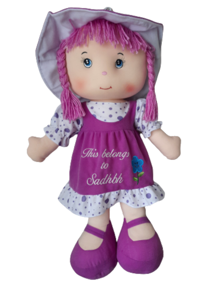 personalised embroidery ireland rag doll