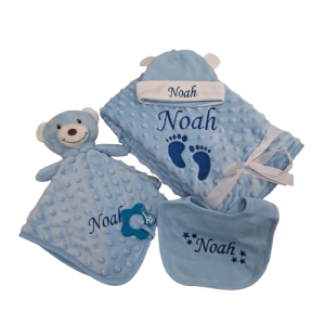 4 pieces Blue minky set