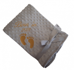 Gray minky unisex blanket