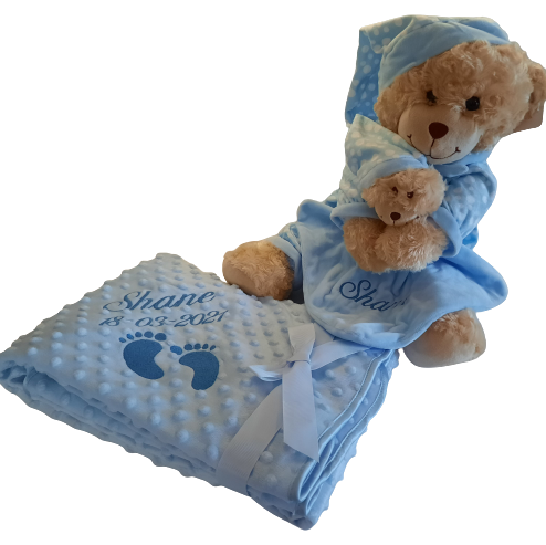 Baby blanket and teddy set sale