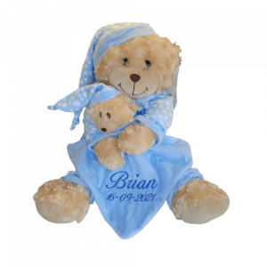 teddy with comforter