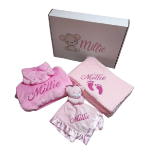 Waffle Set With Bathrobe - pink