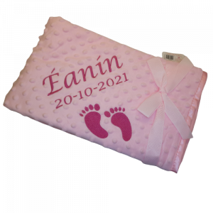 personalized pink minky blanket