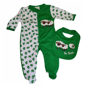 st. patricks day sleepsuit and bib