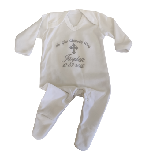 Customised christening babygrow