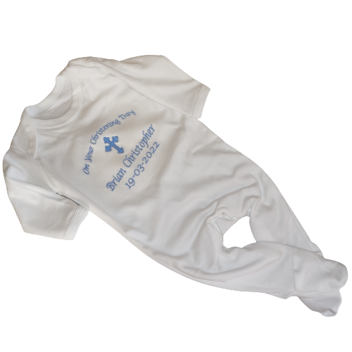 Customised christening babygrow