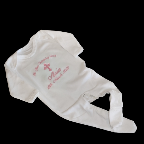 Customised christening babygrow