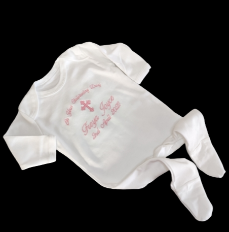 Customised christening babygrow