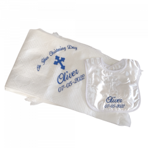 christening shawl with bib