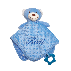 comforter with teething ring - blue