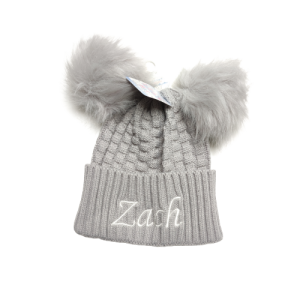 Double pompom hat - grey