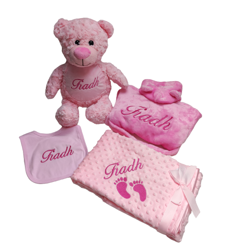 pink baby hamper