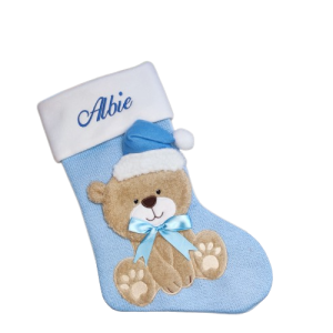 christmas stocking blue