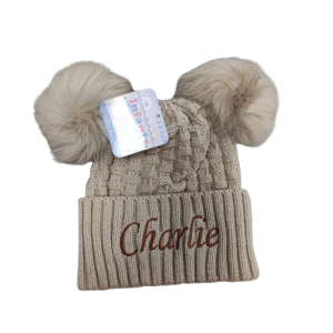 double pompom hat biscuit