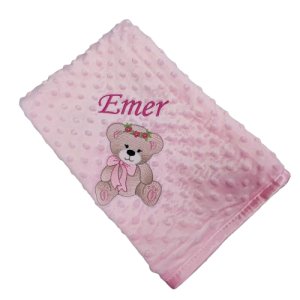 minky baby blanket teddy bear