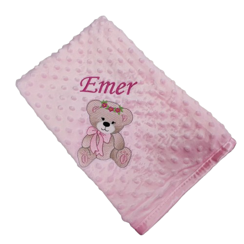 minky baby blanket teddy bear